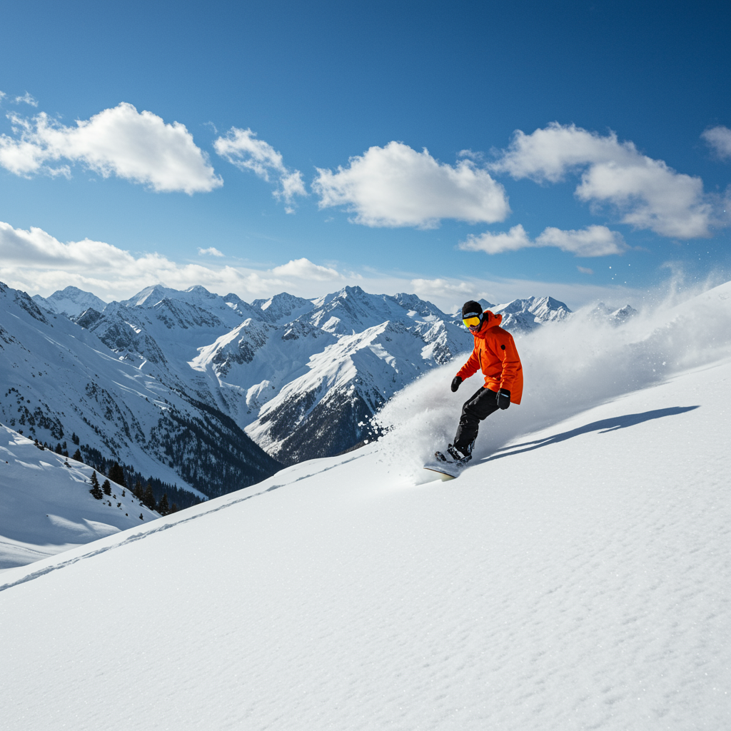 Спуск по целине в Красной Поляне