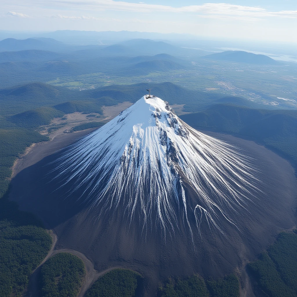 Вид на Авачинский вулкан с вертолёта